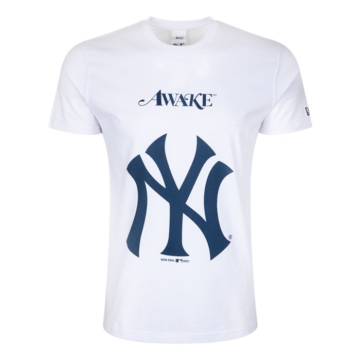 New York Yankees and Mets Awake x MLB Miesten T-paita Valkoinen - New Era Vaatteet Suomi FI-934706